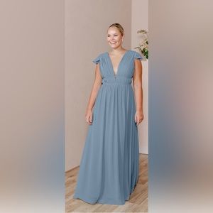 Revelry Cora Chiffon Maxi Dress in French Blue - 8